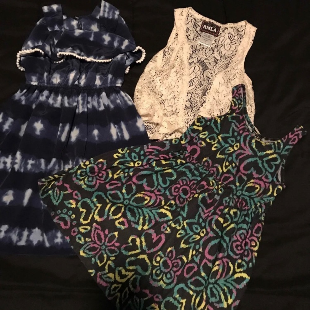 2 Girl’s Dresses with Lace Vest